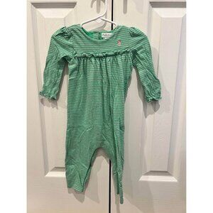 Ralph Lauren girls green and pink stripe longall size 9 months